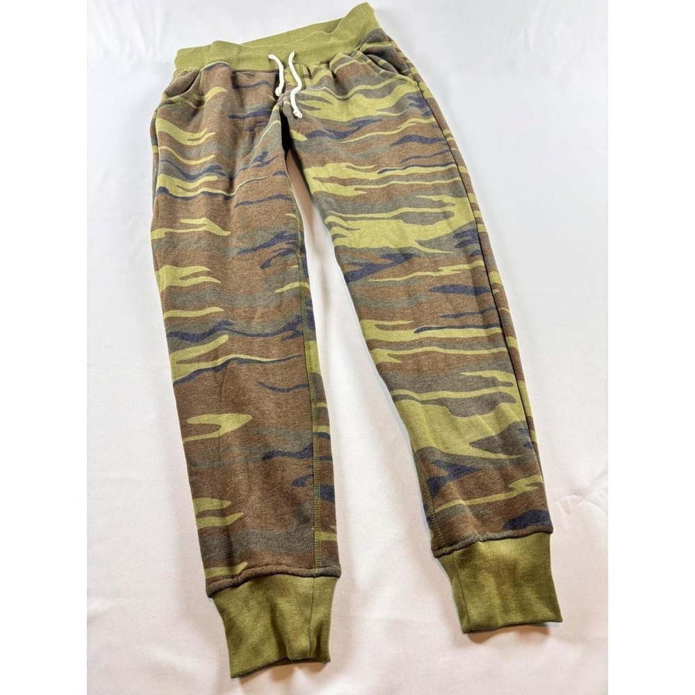 Alternative Apparel Camocore Utility Joggers Mens Green Brown Fleece Sweatpant M